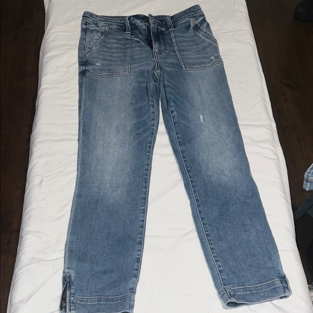 Kut from the Kloth Reese High Rise Straight Leg with ankle zipper detail size 2